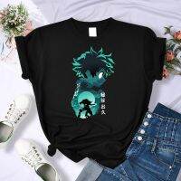 【Feb】 Anime My Hero Academia Midoriya Izuku T-Shirts Womens Loose Harajuku Tee Clothes O-Neck Summer T-Shirt Fashion Street Clothing