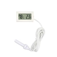 1 Dc1.5V Embedded Electronic Digital Display Pet Box Fahrenheit Hygrometer with 1.5 Meter Probe -50-60 Celsius White