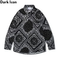 เสื้อเชิ้ตแขนยาวพิมพ์ลาย Dark Icon Bandana แฟชั่นผู้ชาย