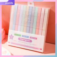 YESMILE หลอดฟลูออเรสเซนต์ ปากกาเน้นข้อความ อุปกรณ์เครื่องเขียนสำหรับเครื่องเขียน สองหัว ปากกามาร์กเกอร์สี น่ารักน่ารักๆ คาวาอิ ปากกาเน้นข้อความสีพาสเทล โรงเรียนในโรงเรียน