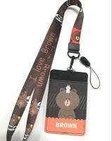 BROWN  สายคล้องคอ สายคล้องบัตร ที่ใส่บัตร ซองใส่บัตร ที่ใส่บัตร พร้อมสายคล้องคอ ลาย BROWN B OR งานดี สวยงาม สำหรับ บัตร 6x8 cm (body 7x11cm)  งานสวย  BY PMY