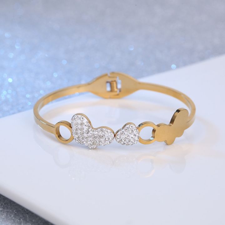 cod-korean-dongdaemun-fashion-style-butterfly-diamond-stainless-steel-bracelet-female-love-rhinestone-titanium