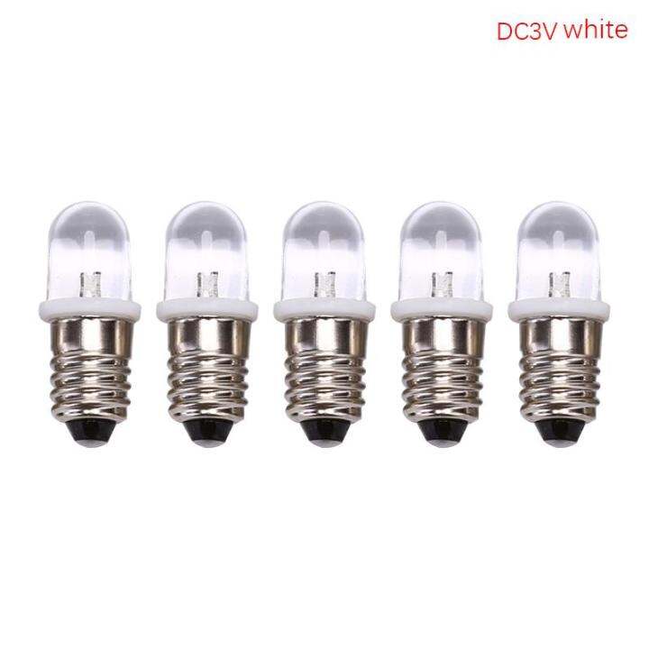 pheebss-5pcs-e10หลอดไฟled-dc-3v-4-5vเครื่องมือหลอดไฟไฟให้สัญญาณไฟฉายหลอดไฟ