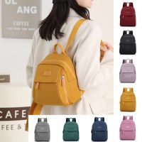 Feng Qiao shopHANG QIAO SHOP Simple Solid Color Shoulder Bag Fashion Lightweight Waterproof Nylon Fabric Backpack