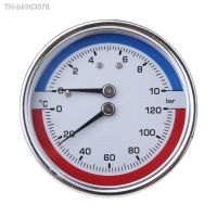 ▼♚ Compact Thermo-manometer Boiler Temperature Pressure Gauge Mearsuring 0-10 Bar 0-120 ℃ Suitable for Floor Heating System