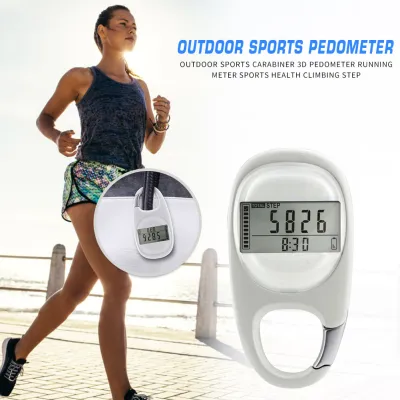 Digital 3D Carabiner Pedometer Outdoor Sports Calorie Running Step Counter Meter for Outdoor Exercise Sport Ornaments