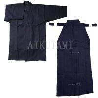 ชุดสูท Kendo Aiido Hakama จากญี่ปุ่นชุดเสื้อเชิ้ต + Hakama ชุด100% คอตตอนยูโดวูซูชุดกังฟูชุดสำหรับศิลปะการต่อสู้