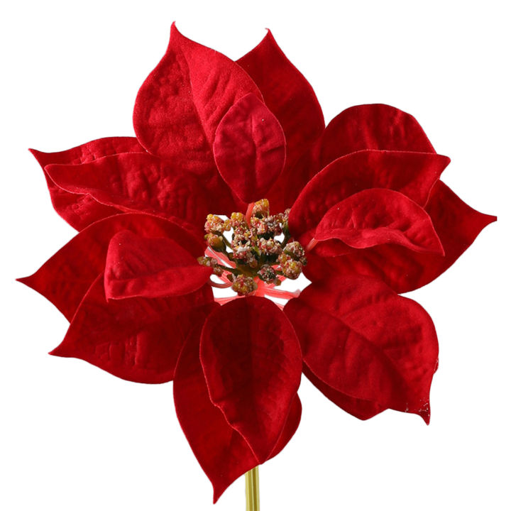 ดอกคริสมาสต์ประดิษฐ์32ซม-ดอก-poinsettia-สำหรับตกแต่งในร่มกลางแจ้งต้นคริสต์มาสความคิดสร้างสรรค์