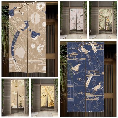 Fashion 2023 Traditional Chinese Birds Eye View Door, North Japan Curtain Entrance, Ink Curtain Kitchen Partition Wall