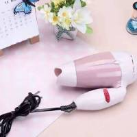 Hair dryer ด้ามจับพับได้ ไดร์เป่าผม1000W (สีชมพู) / ไดร์เป่าผมพกพา /ไดร์เป่าผมขนาดกระทัดรัด ไดร์เป่าผมราคาถูก