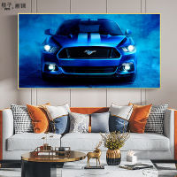 รถคลาสสิก Ford Mustang ภาพตกแต่งผ้าใบน้ำมันศิลปะบนผนังวินเทจโปสเตอร์และภาพพิมพ์ห้องนั่งเล่นรถหรู246