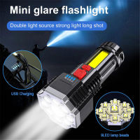 9ไฟฉาย LED Super Bright Spotlight USB ชาร์จกลางแจ้ง Multi-Function LED Remote Lighting COB ไฟด้านข้างเหมาะสำหรับการตั้งแคมป์เดินป่าขี่จักรยานปีนเขาตกปลากลางคืน