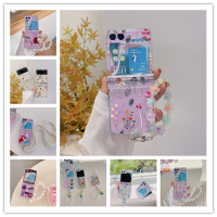 เคสเข้ากันได้กับ Samsung Galaxy Z Flip 5 5 5G เคสตัวการ์ตูนน่ารักดีไซน์น่ารักน่ารัก TPU แข็งกรอบกันชนสำหรับป้องกันแบบฝาพับ Samsung Z 5