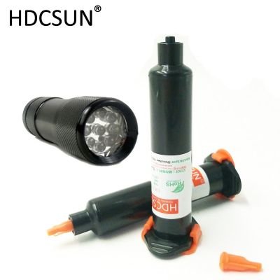 high quality tp2500 uv glue UV Glue LOCA Liquid Optical Clear Adhesive + 9 LED UV Flashlight UV Curing Adhesive for lcd repair Adhesives Tape