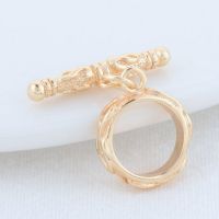 สร้อยข้อมือทองเหลืองชุบสีทอง14K ขนาด14*20มม. สร้อยข้อมือรูปดอกไม้เพทายเข็มกลัดคุณภาพสูงอุปกรณ์ทำเครื่องประดับ Diy