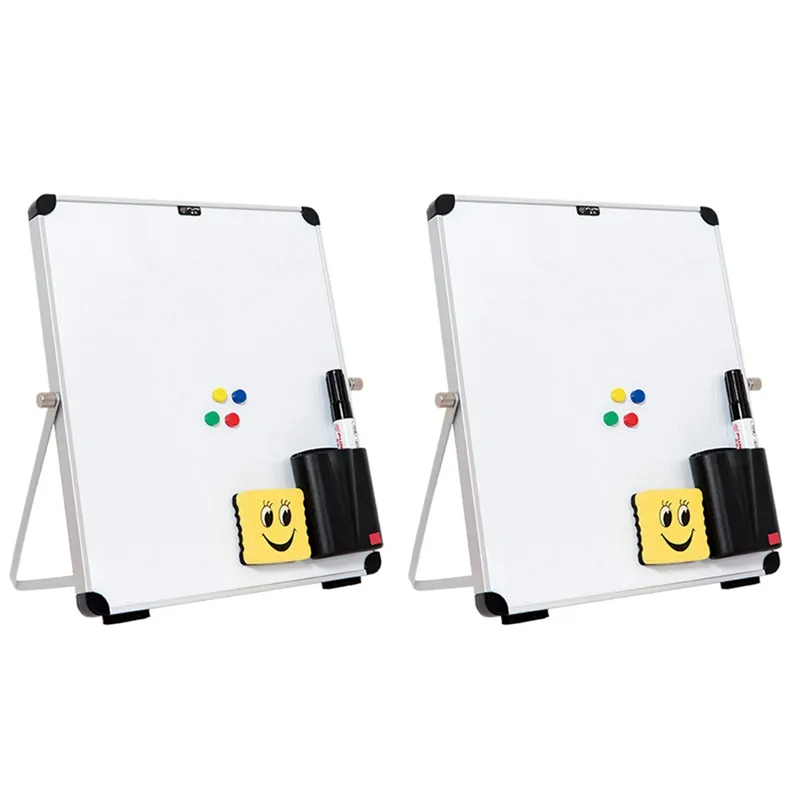 Small Desktop Dry Erase Board Portable Small Magnetic Double Sided Whiteboard  Easel To Do List Whit