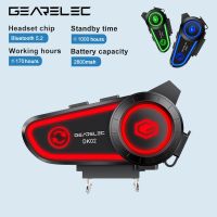 GEARELEC DK02 Motorcycle Helmet Intercom Headset 50 Meters Range 2 People Intercom Bluetooth Hands-Free Call IPX7 Waterproof