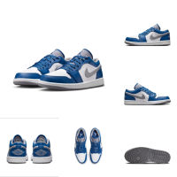 Original J0rdn 1 Low "True Blue" รองเท้าลำลอง รองเท้าผู้ชายและผู้หญิง 553558-412 sneaker running walk shoes new luth