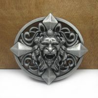 【CW】❧▪  BuckleClub zinc alloy cross lion head belt buckle western jeans gift FP-03414 drop shipping