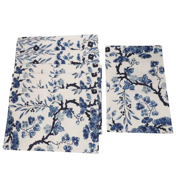 6-pcs-blue-white-flowers-placemat-coasters-cup-dish-glass-table-mat-insulation-pad-kitchen-accessories-decoration