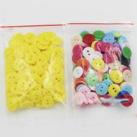 LiveCity 100Pcs Round Candy Color Resin DIY 2 Holes Buttons Scrapbooking Sewing