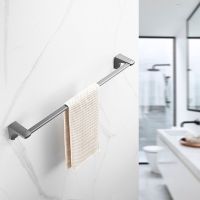 Bathroom grey Towel Rack Wall-mounted grey Toilet Space Aluminum Towel Bar Storage Rail Shelf Bathroom Accessories