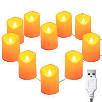 10 ชิ้น LED String Candle Lights ข้อเสนอการแต่งงานวันเกิดงานแต่งงานฉากตกแต่งโคมไฟพร้อมปลั๊ก USB ห้อง RGB รีโมทคอนโทรล