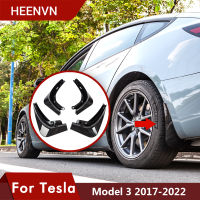 Heenvn Model3 2022 Mud Flaps For Tesla Model 3 2021 Accessories Guard Fender Front Rear Wheel Mudguard Carbon Fiber ABS