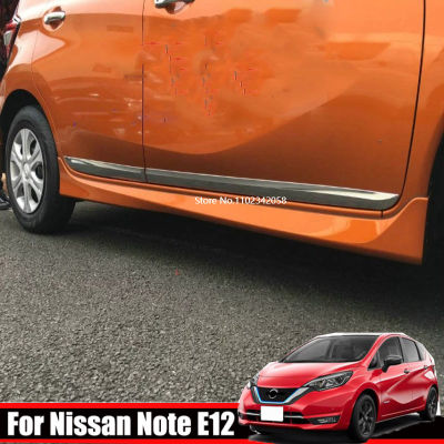 อะไหล่รถยนต์สำหรับโน้ตนิสสัน E12 E-Power 2016-2019รถโครเมียมเอบีเอสแม่พิมพ์ประตูข้างรถกันรอยขีดข่วนแถบด้านข้าง87Tixgportz