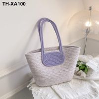 Beach bag straw contracted 2023 new tide ins fair maiden temperament Japan and South Korea of ladle