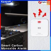 KpapaK Zigbee Tuya เครื่องตรวจจับคาร์บอนมอนอกไซด์แก๊สรั่วสมาร์ทไลฟ์เซ็นเซอร์แสดงผลความเข้มข้นของแอพพลิเคชั่นปลุกบ้าน