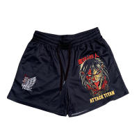 2023 newGym Shorts Anime Shorts Men Women Attack on Titan Eren 3D Printed Quick Mesh Dry Casual Short Pants for Fitness Workout Running