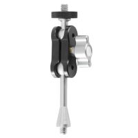 Double Ball Head Super Clamp Universal Adjustable Magic Arm Bracket Clamp Mount 1/4 Thread Adapter for DSLR Cameras TM-3