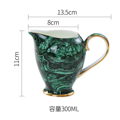 Bone China Teapot Drinkware Green Gold Inlay Coffee Cup Europe Ceramic Sugar Bowl Creamer Coffee Tea Water Mug Coffeeware