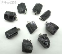 wholesale natural black tourmaline tourmaline repair ore can be used pendant for diy jewelry making necklace Accessories 10pcs