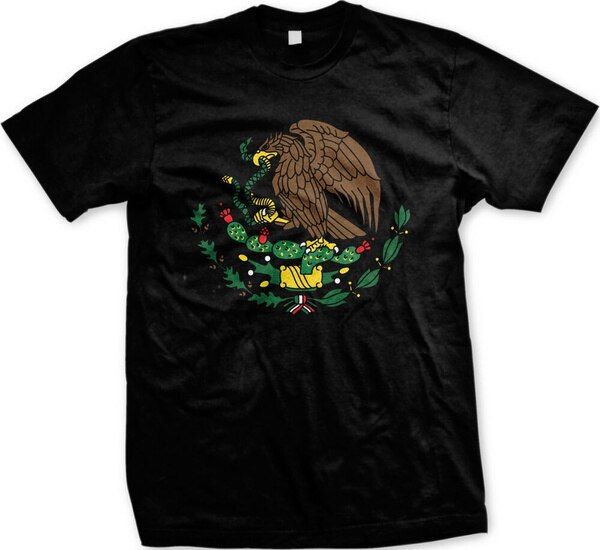 👕 2023 Mexico Coat of Arms Eagle Snake Seal Mexican Country Flag Pride ...