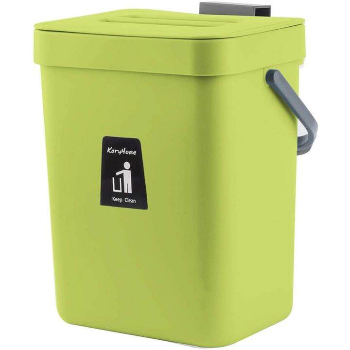 hot-trash-bin-wall-hanging-garbage-can-5l-compost-with-lid-mountable-for-indoor-outdoor