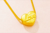 TANITTgemsสร้อยคอทองเหลืองแท้ประดับจี้หัวใจอักษรLOVEพร้อมใบรับประกันสินค้า