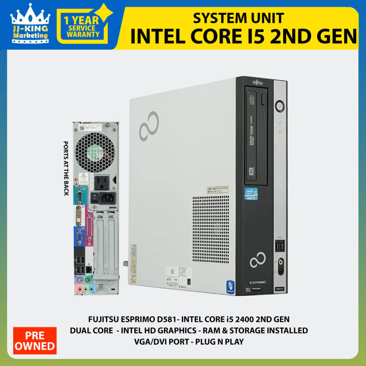 SYSTEM UNIT / FUJITSU ESPRIMO D581 / INTEL CORE i5 2400 2ND GEN