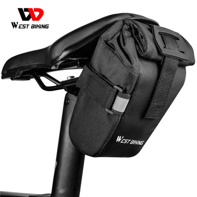 WEST BIKING Rainproof Bicycle Tail Bag Reflective Cycling Saddle Bag For Bike Tube Rear Seatpost Bags MTB Road Bike Accessories
