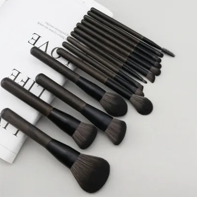 High-end Original 14pcs makeup brush set full set brush Cangzhou loose powder brush foundation brush eye shadow brush nose shadow brush super soft animal hair