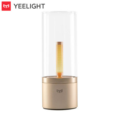 Yeelight สามารถเติมเงินได้แสงเทียนสีเหลือง Nightstand โคมไฟสำหรับห้องนอนห้องนั่งเล่นออกเดทออกเดทบรรยากาศแสงหรี่แสงได้