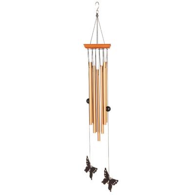 Soothing Aluminium Tube Wind Chimes ตกแต่งสวนกลางแจ้งพร้อมเครื่องประดับผีเสื้อ Soothing แขวนจี้สำหรับของขวัญขึ้นบ้านใหม่