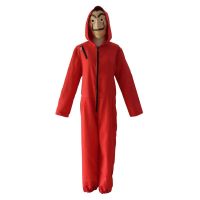 [COD] cosplay costume banknote house Dali overalls red jumpsuit clown mask