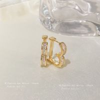 [COD] Real gold electroplated zircon letter earrings niche fashion temperament design sense personality simple wholesale women