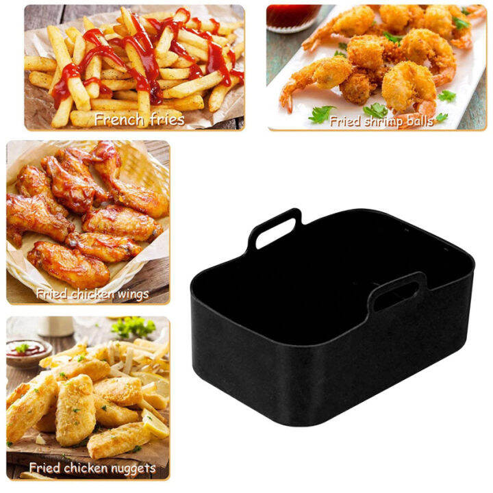 2แพ็คหม้อซิลิโคนและ4แพ็คหม้อทอด-air-fryer-รองสำหรับนินจาหม้อทอด-air-fryer-คู่6ชิ้นซิลิโคนใช้ซ้ำได้หม้อทอด-air-fryer-แผ่นรองซิลิโคนหม้อทอด-air-fryer-คู่หม้อทอด-air-fryer-ตะกร้าสองช่องหม้อทอด-air-fryer-