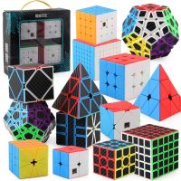 MoYu Cube Gift 2x2 3x3 4x4 5x5 Magic Cube SQ-1 Speed Cube Puzzle Game Cube Carbon Fiber Sticker Cubo Present Gift For Kids