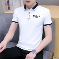 Original Balmain∮ Paris Men S Summer Dry Fit Golf Polo Shirts Striped Collar Athletic Short Sleeve Polo T Shirt