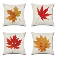 2 stücke Herbst Ahorn Werfen Kissen Abdeckung Baumwolle Leinen Dekorative kissen Abdeckung Herbst Platz Kissen Fall home decor kissen abdeckung