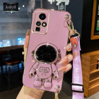 AnDyH Long Lanyard Casing For Infinix Zero X Neo Phone Case Infinix Zero X Pro X6810 Cute Astronaut Desk Holder